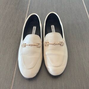 Soft Vegan Leather Cream Loafers